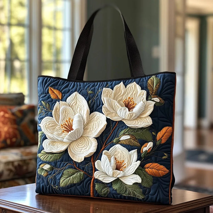 Quilted Tote Bag – Delicate Magnolia