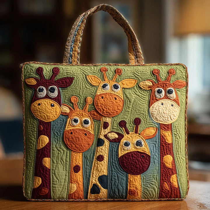 Quilted Tote Bag – Giraffe Family