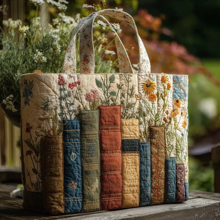 Quilted Tote Bag – Books & Blossoms