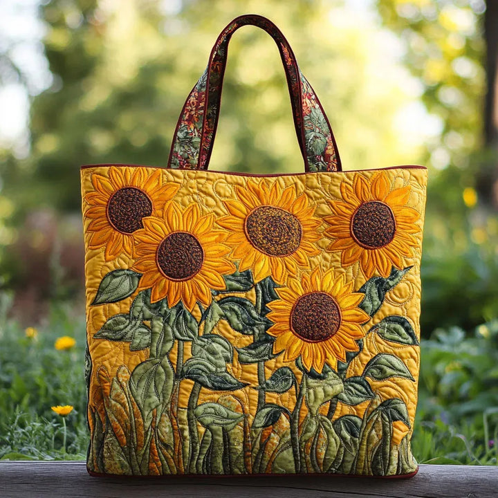 Quilted Tote Bag – Classic Sunflowers