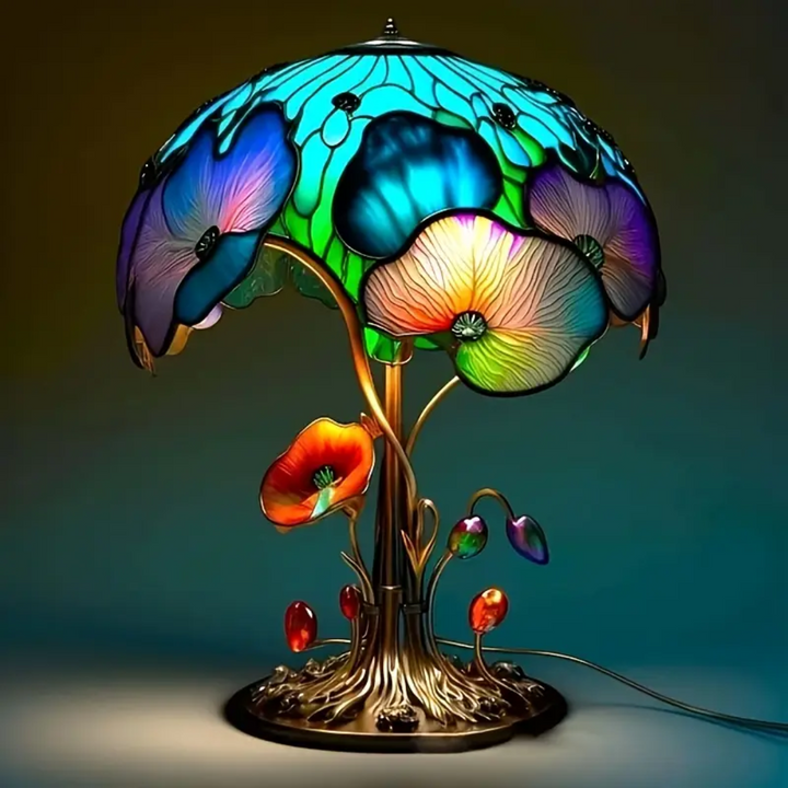 Bohemian Floral Mushroom Lamp