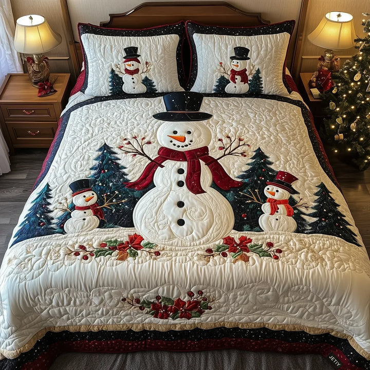3-Piece Quilted Bedding Set – Snow Friends