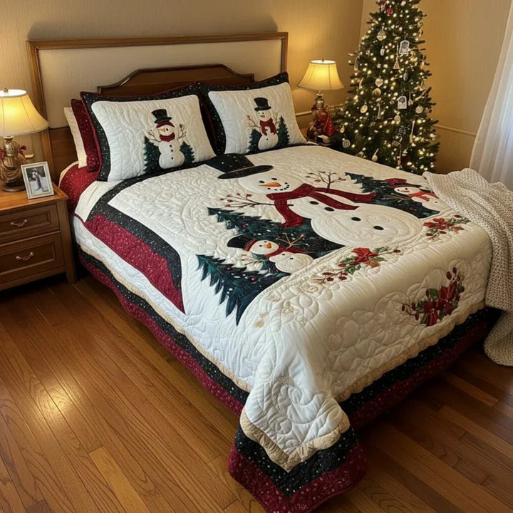 3-Piece Quilted Bedding Set – Snow Friends