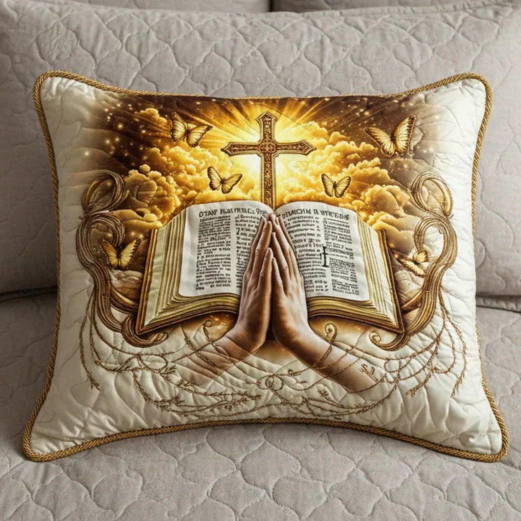 Quilted Pillow Cover – Prayer & Scripture