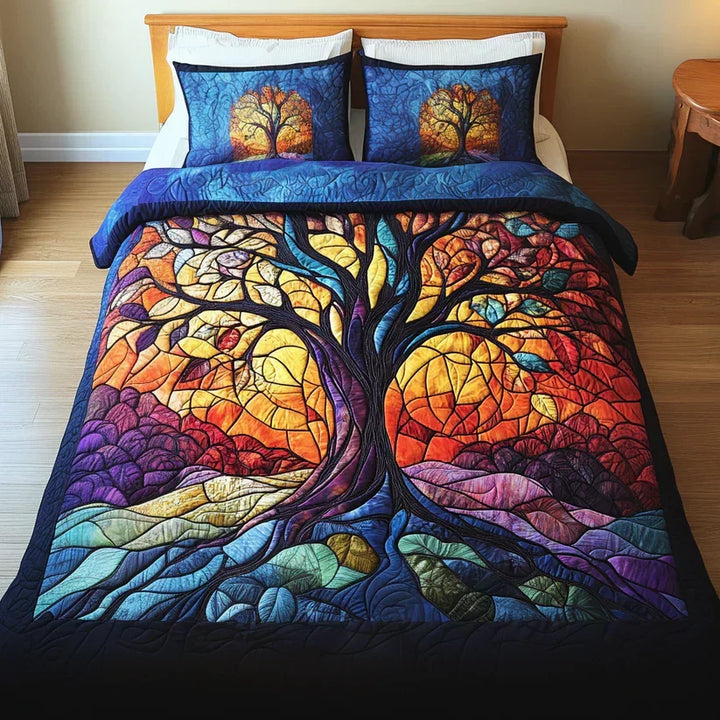 3-Piece Quilted Bedding Set – Tree of Life