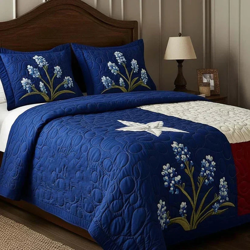 3-Piece Quilted Bedding Set – Texas Pride