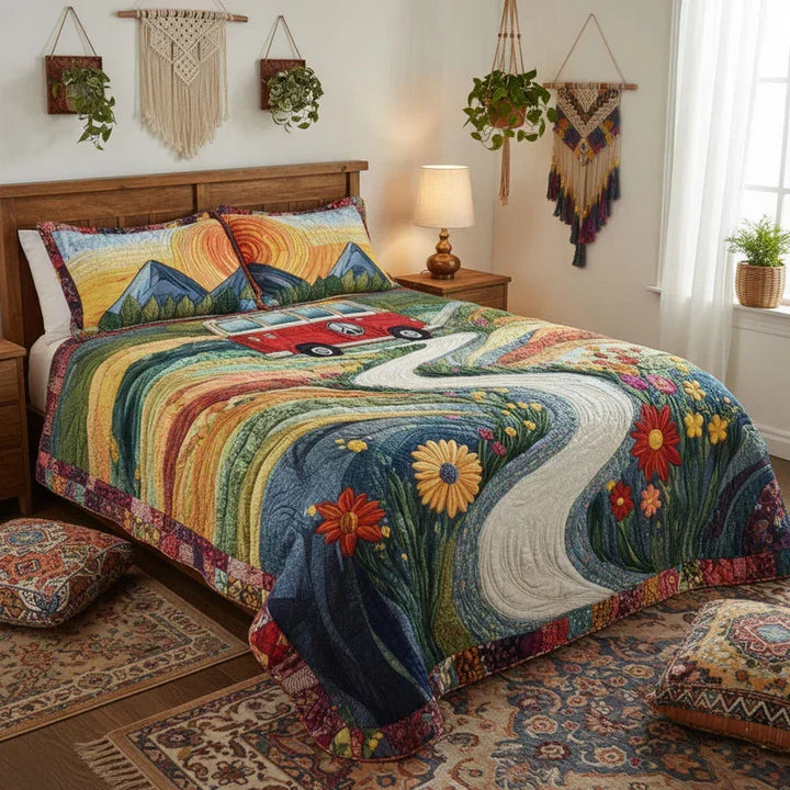 3-Piece Quilted Bedding Set – Vintage Journey