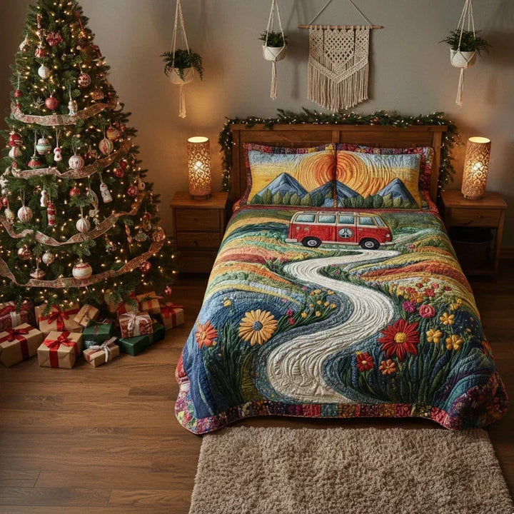 3-Piece Quilted Bedding Set – Vintage Journey