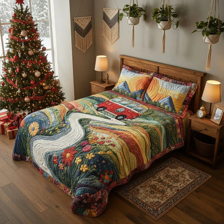 3-Piece Quilted Bedding Set – Vintage Journey