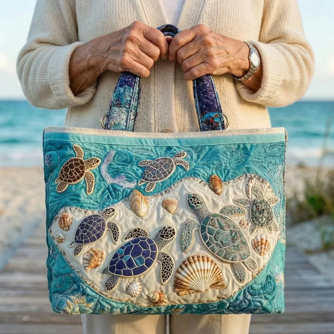 Quilted Tote Bag – Love for Sea Turtles