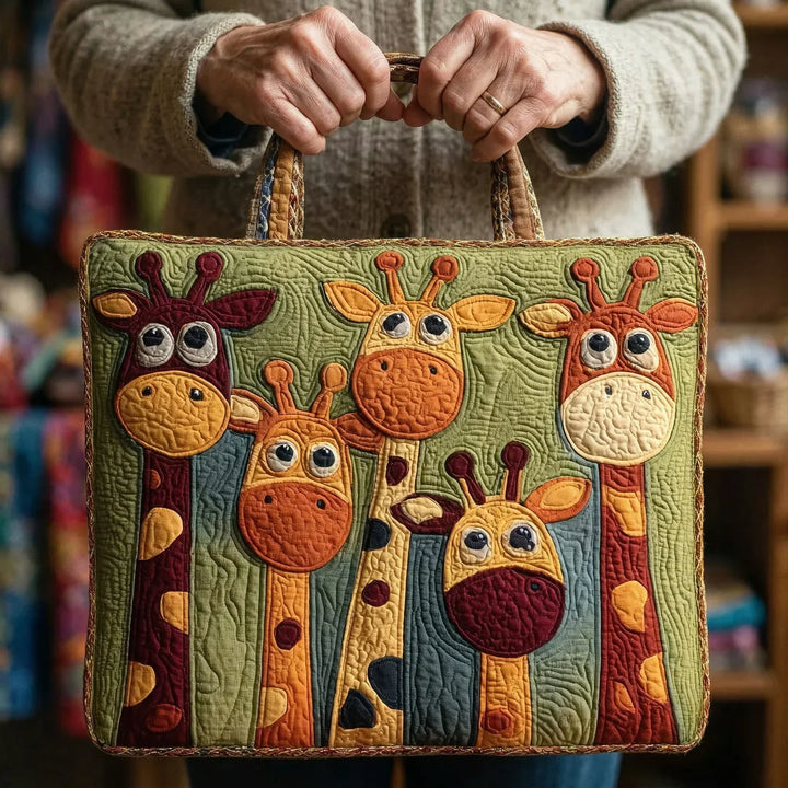 Quilted Tote Bag – Giraffe Family