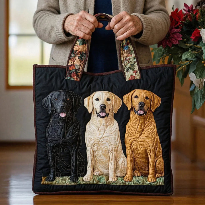 Quilted Tote Bag – Labrador Trio