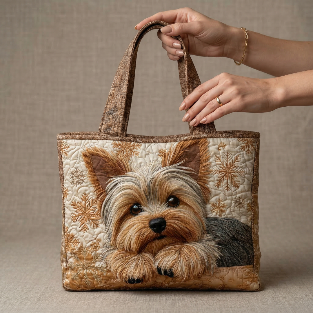 Quilted Tote Bag – Adorable Yorkshire Terrier