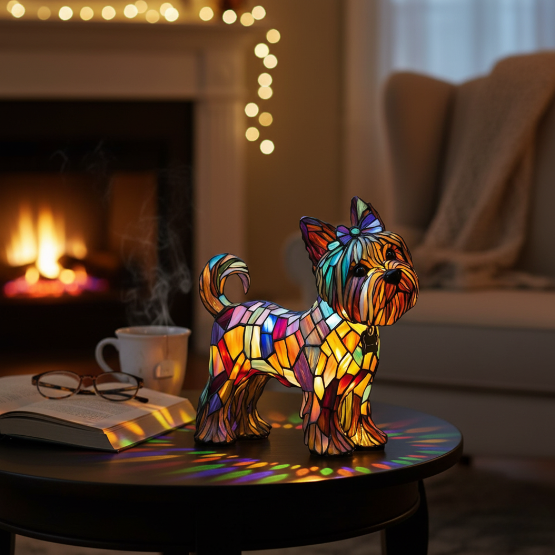 Happy Yorkshire Terrier Lamp